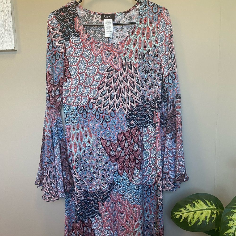 MSK Women’s Stretch Dress with Flared Sleeves